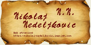Nikolaj Nedeljković vizit kartica
